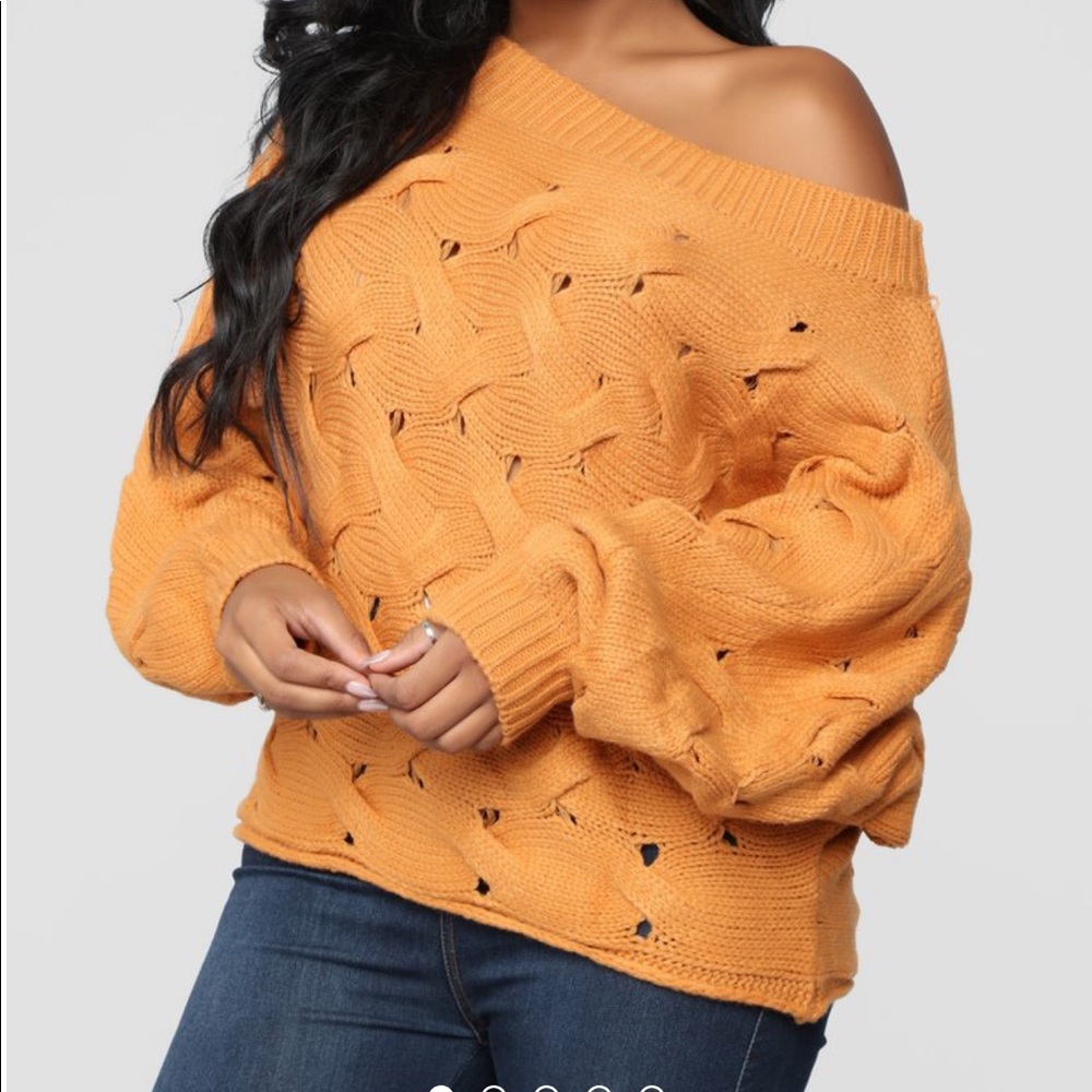 Chunky off the shoulder sweater